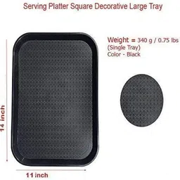 smilerry Plastic Serving Tray Platter Rectangular Trays for Drink Breakfast Tea 11x14in Tray image 5