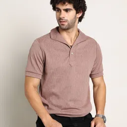 campus sutra Men Solid Polo Neck Polycotton Brown T-Shirt-picture-11