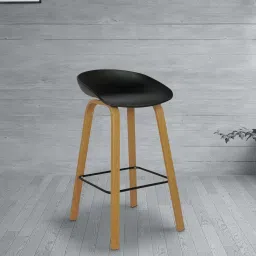woodsworth from pepperfry Jacob Barstool in Black Colour image 1