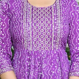 jh fashion Women Printed Viscose Rayon Flared Kurta image 5