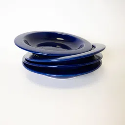 kala kriti Blue Pasta Plate Ideal for Pasta, Noodles, Salad, Maggi & Starters 11.5 Inche Dinner Plate image 3