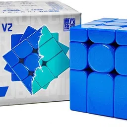 cuberkart MoYu Mirror Blue 3x3 V2 Magnetic Speed Cube, Shape Mod Puzzle, UV Coated-picture-27