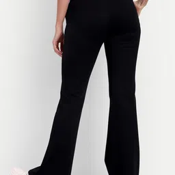 broadstar Women Flared Black Lycra Blend Trousers image 2