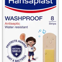hansaplast Antiseptic Washproof Bandage | 8 Strips | Water resistant| First aid Travel kit Adhesive Band Aid-picture-32
