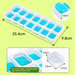 kitchkart Smart Buy 100% BPA FREE 14 Cavities Easy Release Pop up Ice Cube Tray With Lid Blue Plastic, Silicone Ice Cube Tray-picture-23