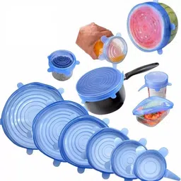 ragisha enterprise Silicone Stretch Lids,Set of 6 Multi Size Reusable Silicone Lids and Bowl Covers 10 inch Lid Set, Pack of 6-picture-33