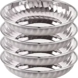 shini lifestyle Steel Bowl Set, steel plate, Icecream Vati Katori Halwa Plate Quarter Plate-picture-10