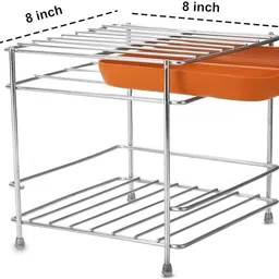 marqo Utensil Kitchen Rack Heavy Steel Matka Stand for Kitchen with Free Tray, Glass Stand, Pot Stand Steel image 5