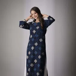 jaipur fashion Women Printed Viscose Rayon Straight Kurta image 3