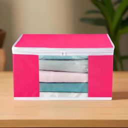 atorakushon Pink Solid Non Woven (Pack Of 3) Organiser-picture-7