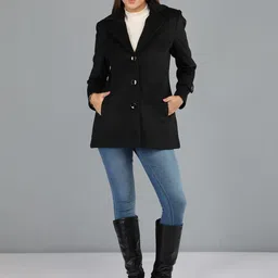 honnete 100 % Polyester Solid Coat For Women-picture-37