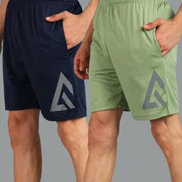adrenex Pack of 2 Solid Men Multicolor Running Shorts-picture-26