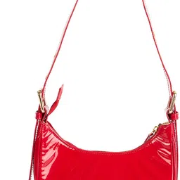 dressberry Red Women Sling Bag Women's PU Half Moon Sling Bag with Tasselled image 2