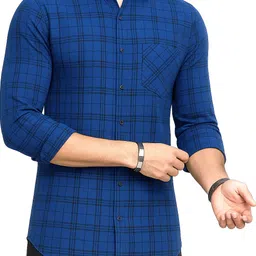 yellowdash Men Regular Fit Checkered Spread Collar Casual Shirt image 1