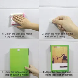 royalkart White Round Self Adhesive Dots Coin Straps Self Adhestive Hook and Loop Strips with Waterproof Sticky Glue Fastener 100 set, 18 mm (3/4 inch) Stick-on Velcro image 4