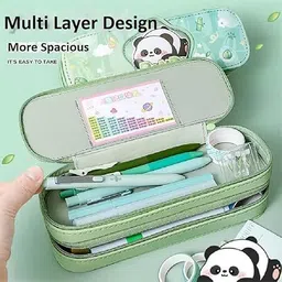 akvanar 3D Panda Pencil case Pencil Pouch boy Girl Stylish 1 Art Polyester Pencil Box image 2