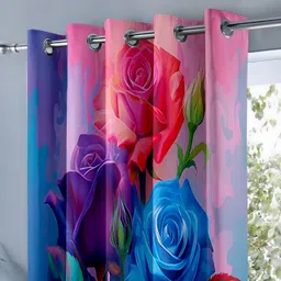 rootscurtains 213.36 cm (7 ft) Door Polycotton Room Darkening Curtain Single Curtain image 4