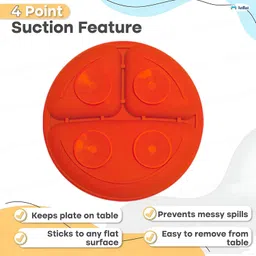 funblast Self-Feeding Baby Dish With Suction Cups Toddler Plates, Microwave | Oven Safe - Silicone image 3