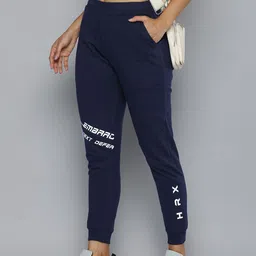 hrx by hrithik roshan Women Printed Blue Track Pants-picture-24