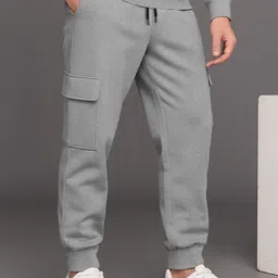 tripr Men Night Suit Set Grey Solid image 5