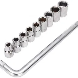 xdlb 10Pieces Hex Socket Wrench Spanner Tool Goti Set for Automobiles/Bike/Car Repair Tool Kit Socket Set (Pack of 10) Socket Set image 1