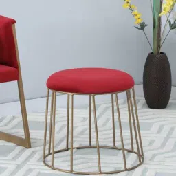 Freeman Metal Seating Stool In Red Colour-image-37