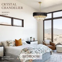 savorade 500mm BG Round Crystal Chandelier Chandelier Ceiling Lamp image 3