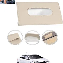 ccmm Universal Leatherite Beige Rectangle Tissue Paper Box/Dispencer For Car-107 Vehicle Tissue Dispenser-picture-21