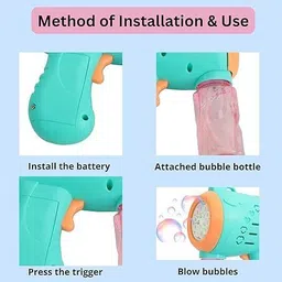nickspool Bubble Machine Gun for Kids – Indoor & Outdoor Bubble Launcher Toy Water Gun image 2
