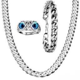 house of common Best Fashionable Ring Owl and Bracelets Chain For Looking Well Silver Plated Stainless Steel Chain image 1