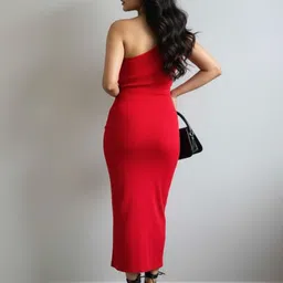 ekeshwara Women Bodycon Red Maxi/Full Length Dress image 2