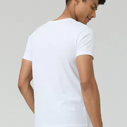 xyxx Pack of 1 Pace Intellieaze Men Solid Crew Neck Pure Cotton White T-Shirt image 2