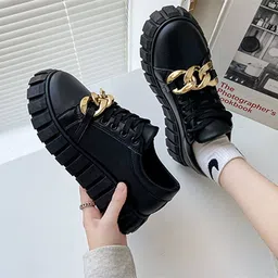 ifah Unisex Leisure outdoor women sneakers golden chain shoes Sneakers For Women-picture-18