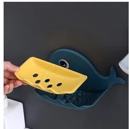 plutohome Fish Shape Cute Adhesive Waterproof Wall Mounted Soap Dish(PACK OF 4) 1.437 image 1