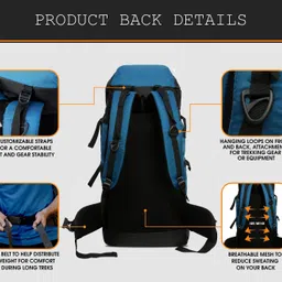 zikki travel bag for men tourist bag backpack for hiking trekking camping Rucksack - 70 L image 5