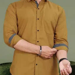 vtexx Men Regular Fit Solid Spread Collar Formal Shirt image 5