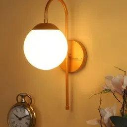 homeselite Frosted Glass Globe Shade Wall Mounted Light Fixture Golden (Bulb not Included) Ceiling Light Ceiling Lamp-picture-10