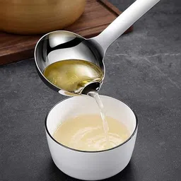 jiyancreation Oil Spoon for Cooking Oil Control Ladle Removing Oil from Gravy Disposable Stainless Steel Serving Spoon image 2