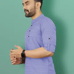 vebnor Men Striped Art Silk Straight Kurta image 5