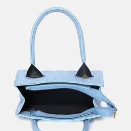 HAUTE SAUCE by Campus Sutra Women Blue Textured PU Structured Handheld Bag image 5
