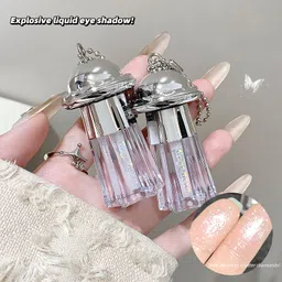 gege bear Holographic Glitter Liquid Eyeshadow Silver to Gold Shades Shimmer Eye Makeup 1.8 g image 3