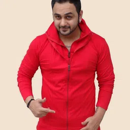 black collection Men Solid Polo Neck Cotton Blend Red T-Shirt-picture-25