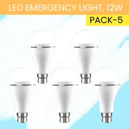 yaroh 12W Rechargeable Inverter LED Bulb with Upto 4H.Power Cut Lighting Pack of_5E173 4 hrs Bulb Emergency Light-picture-36