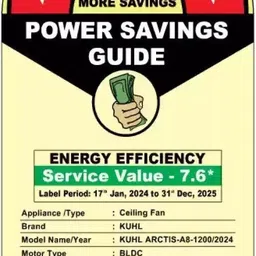kuhl Arctis A8 1200 mm BLDC 65% Power Saving 5 Star 1200 3 Blade Ceiling Fan image 2