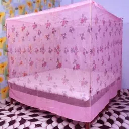 mehon enterprise Mosquito Net For Double Bed Machardani PGON Polycotton Net (Size 6x7-ft) Cotton Washable Adults Mosquito Net-picture-10