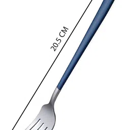 besillia Stainless Steel Forks Cutlery Set for Home, Kitchen & Restaurant (Blue, 8 Pcs) Stainless Steel Dinner Fork Set image 5