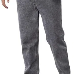 luminoire Men Loose Fit Mid Rise Grey Jeans-picture-21
