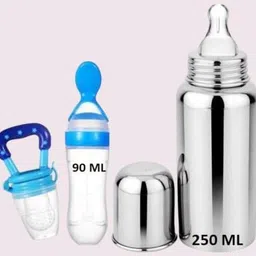 superstar store Urban Baby Stainless Steel Feeding Bottle250ML Silicone- 230 ml- Stainless steel, silicone-picture-27