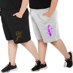 elite soul Pack of 2 Graphic Print Women Multicolor Casual Shorts image 1