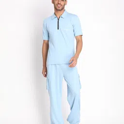chkokko Men Solid Blue Track Pants image 5